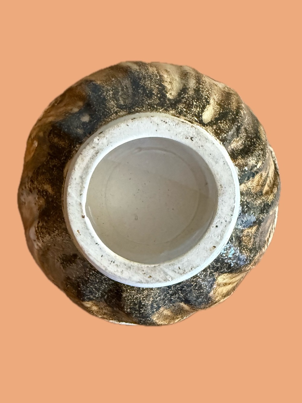 MCM Japanese Studio Pottery Ikebana Pedestal Bowl Sanded Brutalist Wabi Sabi - Picture 7 of 8